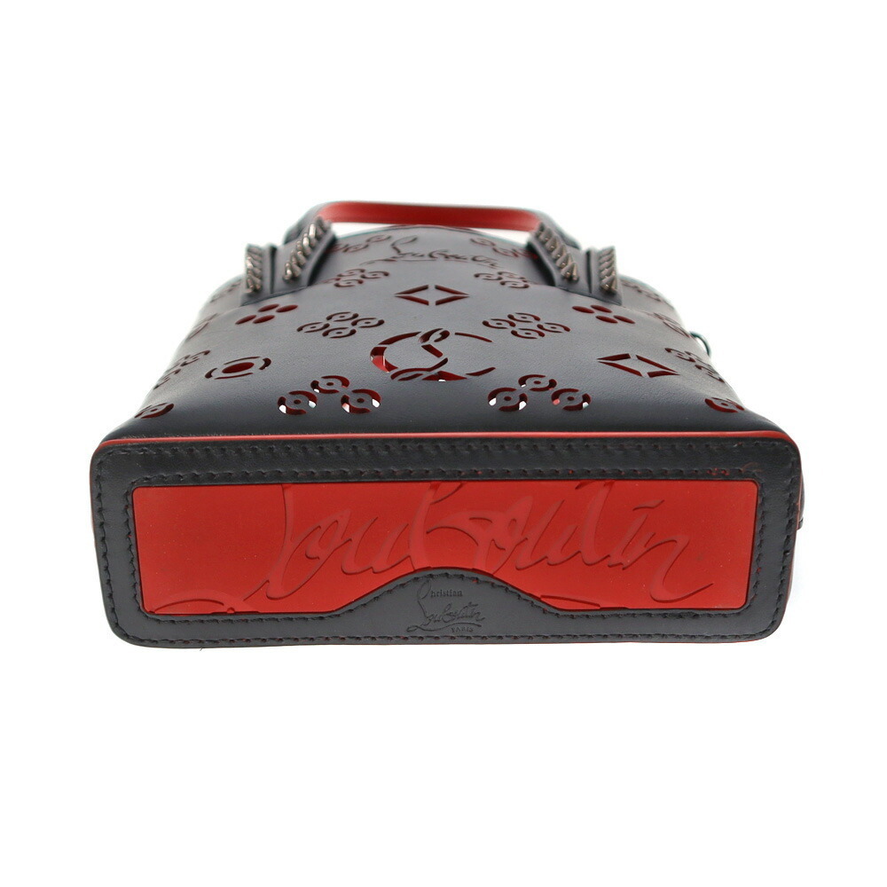 Christian Louboutin Kabata Handbag studded black red leather - Picture 4 of 9